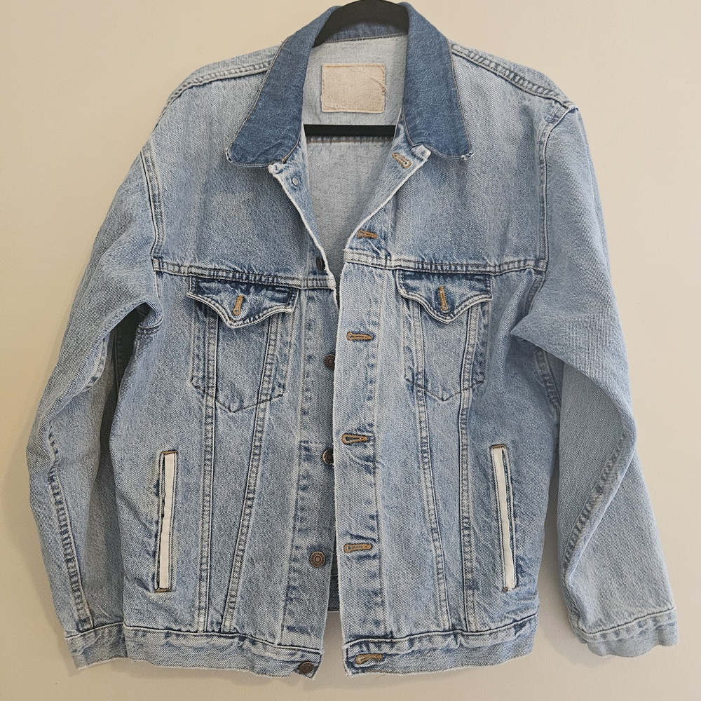 Arizona Jean Co. Men's Small Blue Denim Jacket Button Closure Multiple Pockets